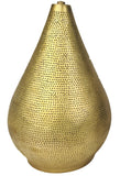 Gelochte Messing-Tischlamp in stehender Tropfenform