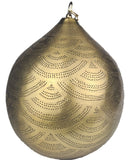 Orientalische Messinghängelampe mit handgelochtem Muschelmuster