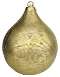 Fein gelochte Messinglampe mit in edler Rundkuppelform, handgefertigt in Ägypten