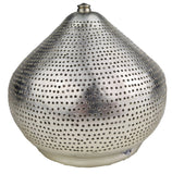gelochte Tischlampe aus Messing mit Silberlegierung